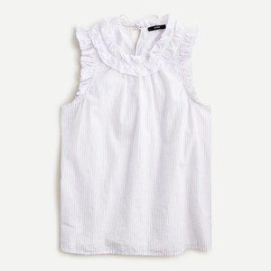 J. Crew Purple Striped Ruffled Blouse